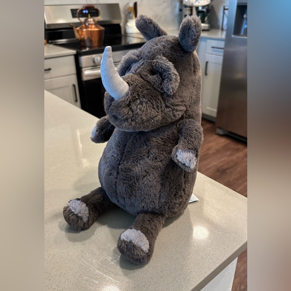 🦏 Jellycat Rhoderick Rhino Rhinoceros Grey Rhino Stuffed Animal NWT HTF Retired - Picture 5 of 9